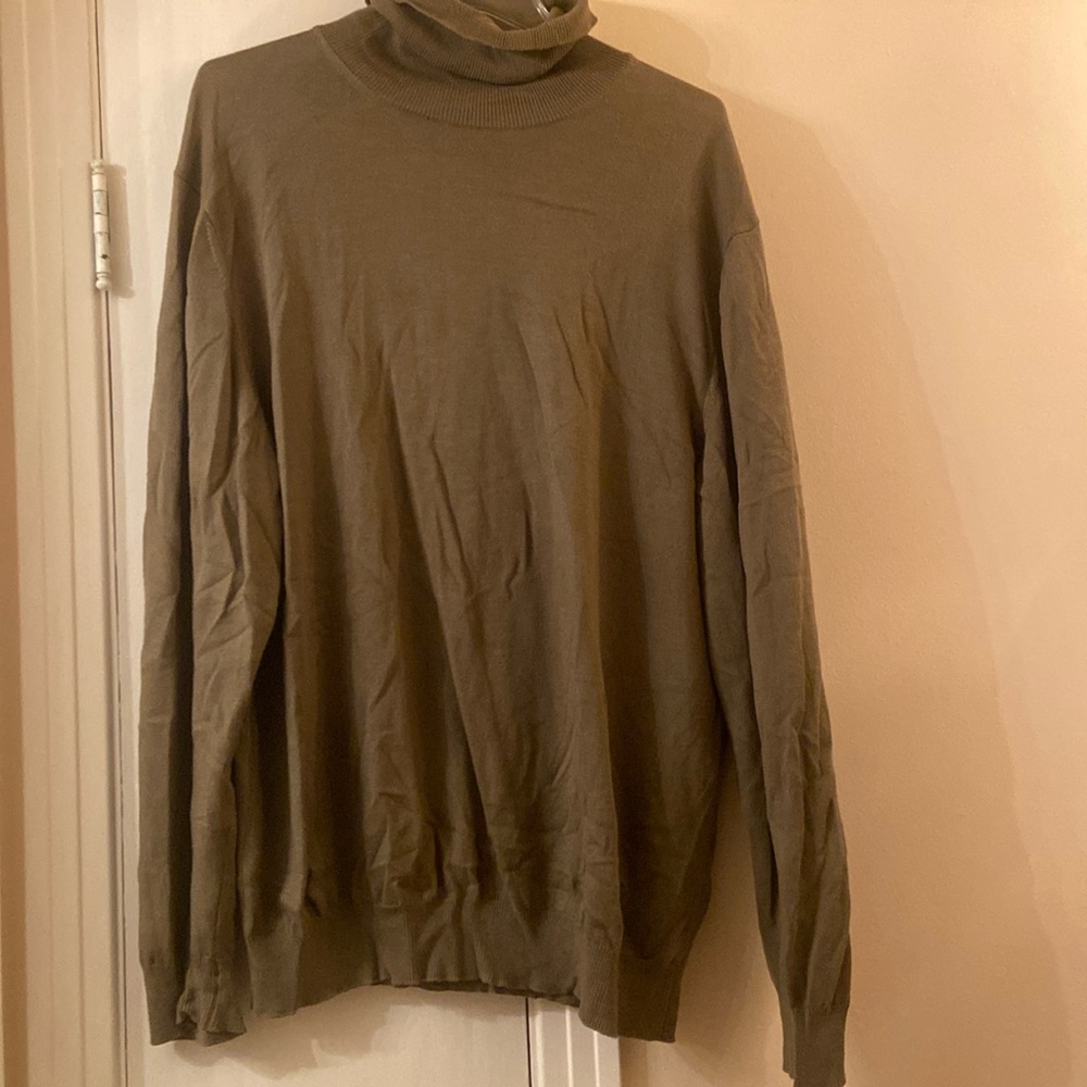 Olive green turtleneck sweater